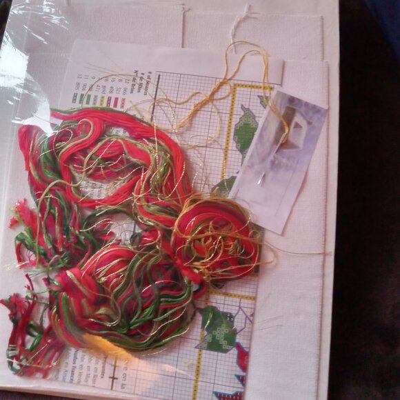 Designs for the Needle Christmas Traditions Poinsettias#1957 Cross stitch kit - Picture 2 of 3